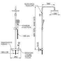 Душевая система Remer Elegance с термостатом Хром арт-EQ32A8CPSD20 — фото 2, Душевые стойки