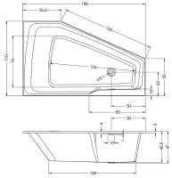 Акриловая ванна Riho Rething Space 180х110 L (BR1800500000000) без гидромассажа арт-B116001005 — фото 2, Акриловые ванны
