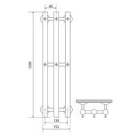 Водяной полотенцесушитель Melodia della vita Blues 120x12 П3 Полированная сталь арт-MTRBL12012 — фото 2, Водяные полотенцесушители