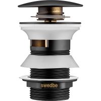 Донный клапан Swedbe Attribut click-clack Черный матовый арт-0004 — фото 2, Донные клапаны