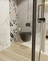 Унитаз AQUAme подвесной Черный матовый с сиденьем Микролифт арт-AQM2002MB — фото 6, Подвесные унитазы