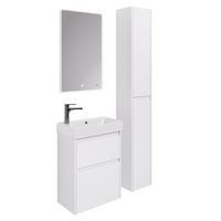 Тумба SLIM, 55 см, подвесная/напольная, 2 ящика, белый глянец арт-99.0400 — фото 10, Тумбы под раковину