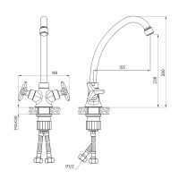 Товар: Смеситель для кухни Milardo Meal Хром арт-M03SB00M05 - фото 2 Смеситель для кухни Milardo Meal Хром арт-M03SB00M05 — фото 2, Смесители для кухни