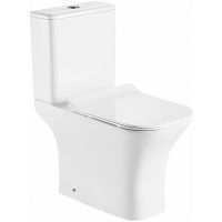 Унитаз компакт Azario Fretta Square с бачком и сиденьем Микролифт арт-AZ-1215+AZ-1216-G — фото 1, Напольные унитазы