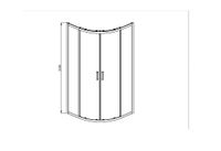 AQ ARI RO10020BL Душевой уголок 1/4 круга, двери раздвижные 1000x1000x2000, профиль черный, стекло п арт-AQ ARI RO 10020BL — фото 2, Душевые уголки четверть круга