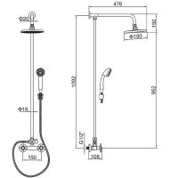 Товар: Душевая система Accoona Хром арт-A8176-1 - фото 4 Душевая система Accoona Хром арт-A8176-1 — фото 4, Душевые стойки