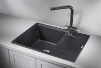 Granula-, кухонная мойка, кварц арт-6503, ЧЁРНЫЙ — фото 2, Кухонные мойки