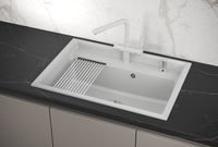 Granula-KS- (БЕЛЫЙ), кухонная мойка, кварц арт-7301, АРКТИК — фото 2, Кухонные мойки