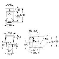 Биде Roca The Gap Белое арт-357474000 — фото 2, Биде напольные