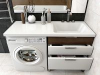 Раковина Madera Kamilla 120 R с местом под стиральную машину Белая арт-4627173210010 — фото 2, Раковины встраиваемые сверху