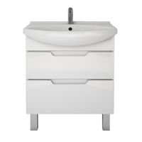 Тумба LAGUNA PLUS, 85 см, подвесная/напольная, 2 ящика, с опорами, белый глянец арт-99.0107 — фото 7, Тумбы под раковину