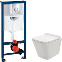 Комплект унитаза AQUAme AQM2004 с инсталляцией Grohe Rapid SL 38721001 с сиденьем Микролифт и клавиш арт-AQM2004+38721001 — фото 1, Комплекты унитаз + инсталляция
