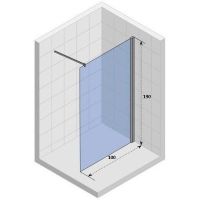 Душевая перегородка Parly 100 профиль Черный стекло тонированное арт-T100G — фото 5, Душевые перегородки