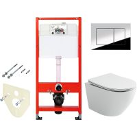 Комплект унитаза Ceramicanova Uno Rimless CN11001 с инсталляцией Tece Profil 9400412 с сиденьем Микр арт-CN11001+9400412 — фото 1, Комплекты унитаз + инсталляция