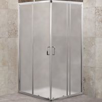 Душевой уголок BelBagno Unique 100х100 профиль Хром стекло рифленое арт-UNIQUE-A-2-85/100-P-Cr — фото 1, Квадратные душевые уголки