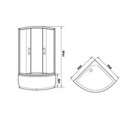 Душевой уголок Parly 90x90 профиль Хром стекло прозрачное с рисунком арт-Z9011 — фото 3, Душевые уголки четверть круга