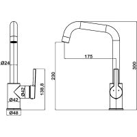 Смеситель для кухни Swedbe Swedbe Diana Черный матовый арт-1041B — фото 3, Смесители для кухни