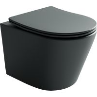 Унитаз Ceramicanova Balearica подвесной Темный антрацит матовый с сиденьем Микролифт арт-CN6000MDH — фото 1, Подвесные унитазы