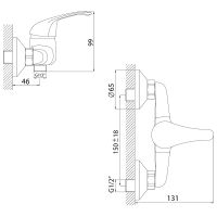 Смеситель для душа Rossinka Хром арт-A35-41 — фото 2, Смеситель для душа