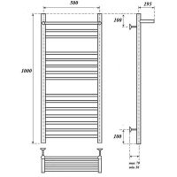 Товар: Водяной полотенцесушитель Point Аврора Премиум П17 500x1000 с полкой Хром арт-PN10150SP - фото 7 Водяной полотенцесушитель Point Аврора Премиум П17 500x1000 с полкой Хром арт-PN10150SP — фото 7, Водяные полотенцесушители