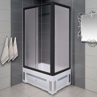 Душевой уголок Radomir Верчелли 120x80 L профиль Черный стекло матовое арт-1-03-6-1-0-0131 — фото 3, Прямоугольные душевые уголки