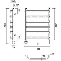 Электрический полотенцесушитель Domoterm Лаура П6 500x600 АБР EL Античная бронза арт-ЛаураП6500x600АБРEL — фото 2, Электрические полотенцесушители