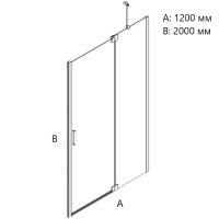 Душевая дверь Creto Tenta 120 профиль Черный матовый стекло прозрачное арт-123-WTW-120-C-B-8 (260091) — фото 2, Распашные душевые двери