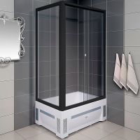 Душевой уголок Radomir Верчелли 120x80 R профиль Черный стекло прозрачное арт-1-03-6-2-0-0130 — фото 1, Прямоугольные душевые уголки