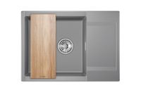 Granula-ES-, кухонная мойка, кварц, ESTETICA арт-7003, АЛЮМИНИУМ — фото 3, Кухонные мойки