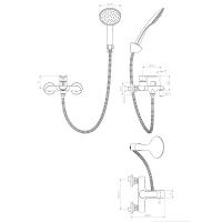 Смеситель для ванны Rossinka Белый Хром арт-W35-31 — фото 2, Смеситель для ванны