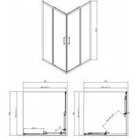 Душевой уголок Azario Seattle профиль Хром стекло прозрачное арт-AZ-131 S A 90*90*195 — фото 2, Квадратные душевые уголки