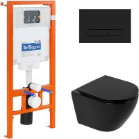 Комплект унитаза с инсталляцией BelBagno Colorato с арт-BB062CHR-MB/BB062SC-MB/BB002-80/BB007-PR-NERO.M — фото 1, Комплекты унитаз + инсталляция