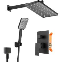 Душевая система Swedbe Platta Черная матовая арт-5555B — фото 1, Встраиваемые душевые комплекты