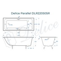 Чугунная ванна Delice Parallel 170x70 с ручками без антискользящего покрытия арт-DLR220505R — фото 4, Чугунные ванны