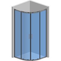 Душевой уголок AQUAme 90x90 профиль Хром стекло прозрачное арт-AQM3801F-9 — фото 4, Душевые уголки четверть круга