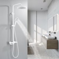 Душевая система Rose R39C Белая матовая арт-R3936C — фото 4, Душевые стойки