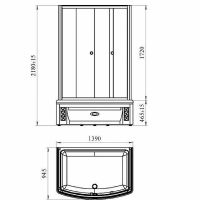Душевой уголок Radomir Диана 140x95 профиль Черный стекло прозрачное арт-1-03-6-0-0-0140 — фото 2, Прямоугольные душевые уголки