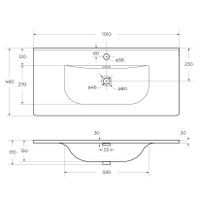 Керамическая раковина CEZARES арт-CZR-8099-100 — фото 6, Раковины встраиваемые сверху