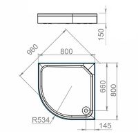 Акриловый поддон для душа Melodia della vita Segment 80x80 Белый арт-MTYST8080 — фото 2, Акриловые душевые поддоны