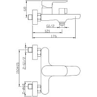 Смеситель для ванны Agger Gorgeous Черный арт-A0210044 — фото 8, Смеситель для ванны