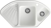 GRANFEST Мойка CORNER 1040E угловая 1,5-чаши+крыло 1039*560мм иней арт.GF- арт-C-1040E иней — фото 2, Кухонные мойки