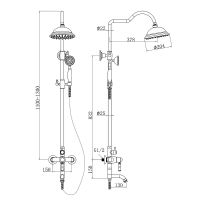 Душевая система Bronze de Luxe Tiffany Хром арт-1919CR — фото 2, Душевые стойки