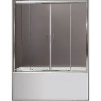 Шторка на ванну BelBagno Uno 170 профиль Хром стекло прозрачное арт-UNO-VF-2-170/145-C-Cr — фото 1, Шторки для ванной раздвижные