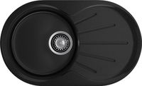 GRANFEST Мойка RONDO 750L 1-чаша+крыло 750*460мм черный арт.GF- арт-R-750L черный — фото 2, Кухонные мойки