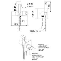 Гигиенический душ со смесителем Remer Edge Хром арт-EG565 — фото 2, Гигиенические души