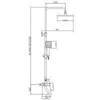 Душевая система Bronze de Luxe Element Хром Черный матовый арт-EL77CB — фото 2, Душевые стойки
