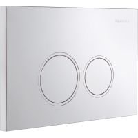 Клавиша смыва Aquanika Basic R-type Белая Хром арт-01.02.08 — фото 3, Кнопки смыва