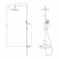 Душевая система Lemark Bronx с термостатом Черная арт-LM3770BL — фото 2, Душевые стойки