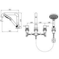 Смеситель на борт ванны Caprigo Don Хром арт-53-410-CRM — фото 2, Смесители на борт ванны