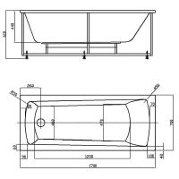 Акриловая ванна Azario Enrica 170х70 без гидромассажа арт-AV.0030170 — фото 3, Акриловые ванны